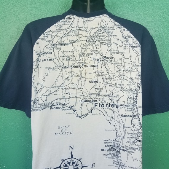 Vintage 90s Florida Map AOP all over print mega p… - image 7