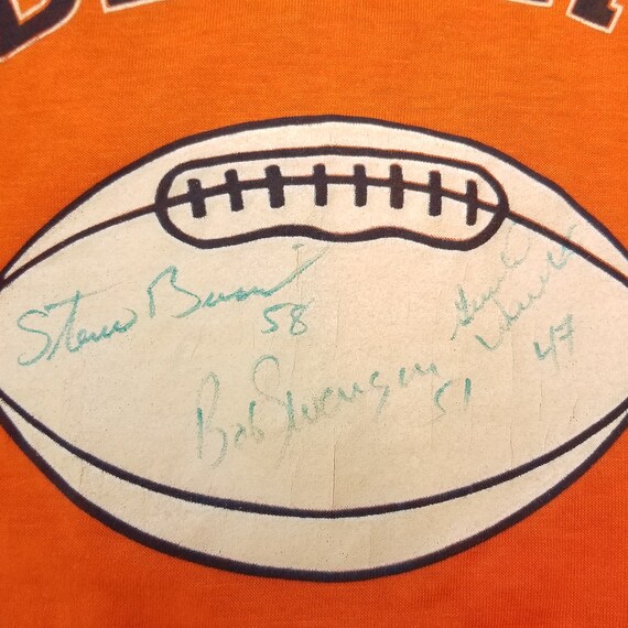 Vintage 80s Autographed Denver Broncos Orange Foo… - image 4
