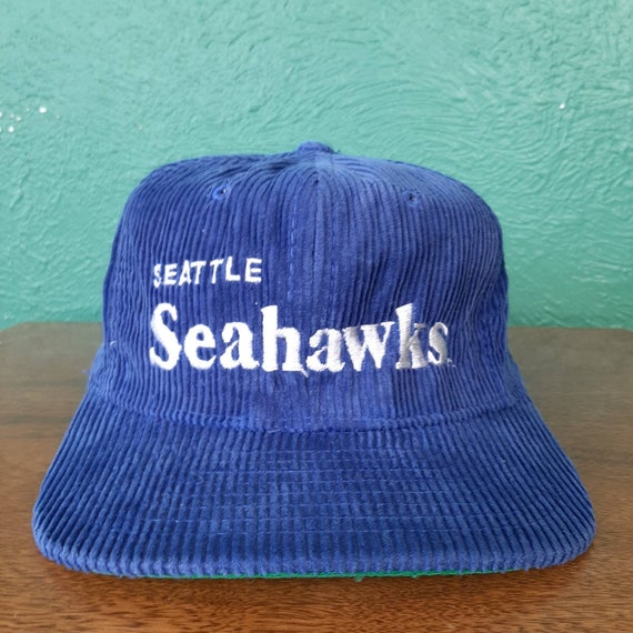 Vintage 80s Seattle Seahawks Corduroy Snapback Hat