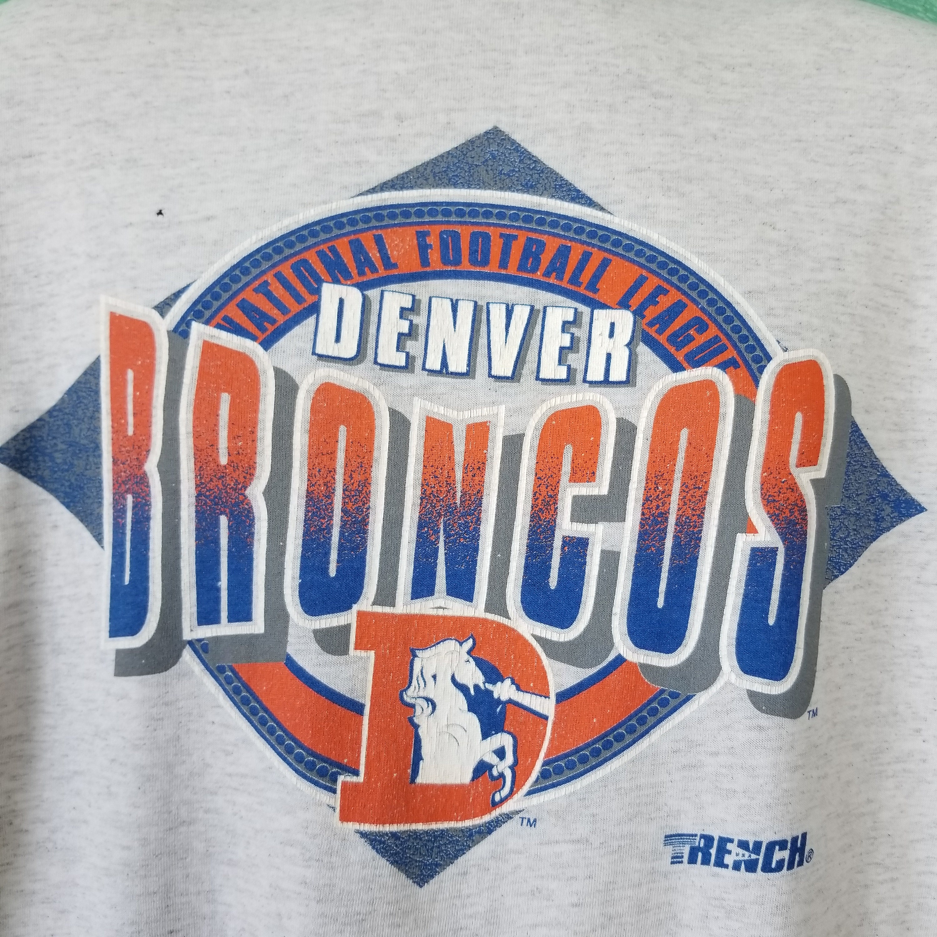 Vintage 90s Denver Broncos Trench Classic Logo Big D Gray T | Etsy