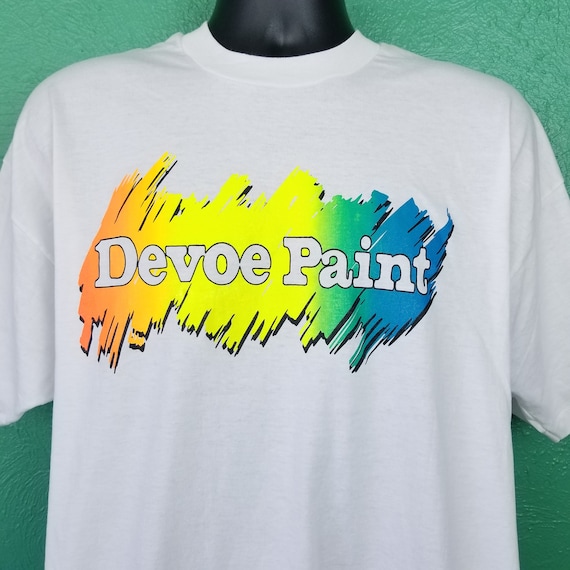 Vintage Neon Rainbow DeVoe Paint art Shirt 2xl xx… - image 1