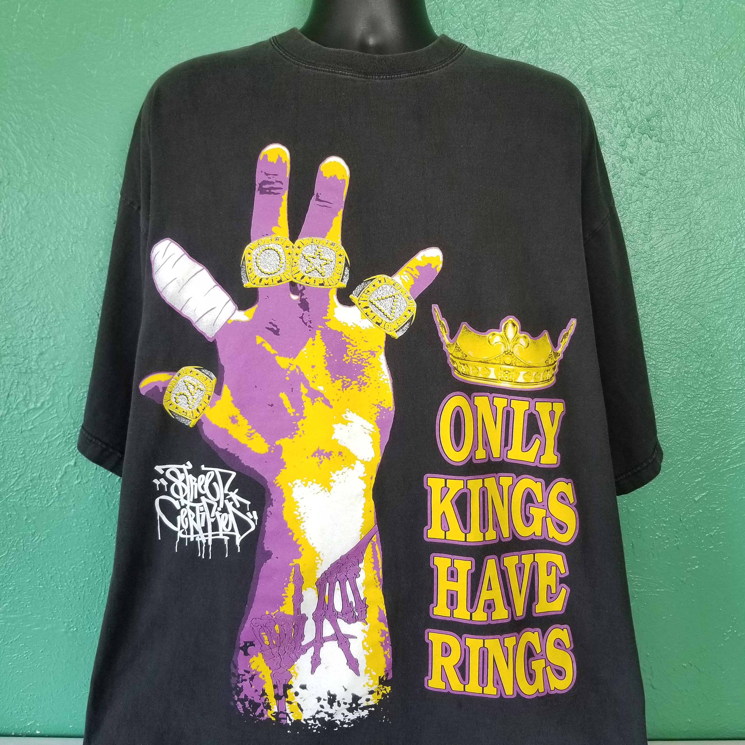 Vintage 90s Only Kings Have Rings Street Certified Kobe Bryant LA Lakers Style Black T Shirt Size 4X Etsy Canada
