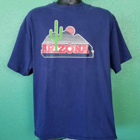 Vintage 80s Arizona Blue Shirt Outrun Vaporwave S… - image 2