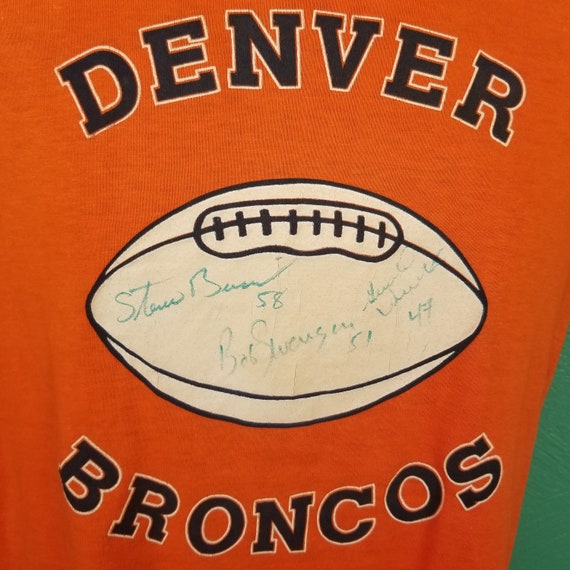 Vintage 80s Autographed Denver Broncos Orange Foo… - image 6