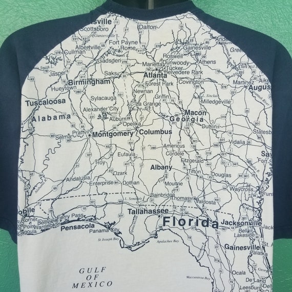 Vintage 90s Florida Map AOP all over print mega p… - image 8