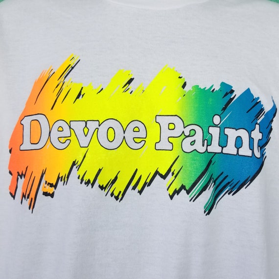 Vintage Neon Rainbow DeVoe Paint art Shirt 2xl xx… - image 6