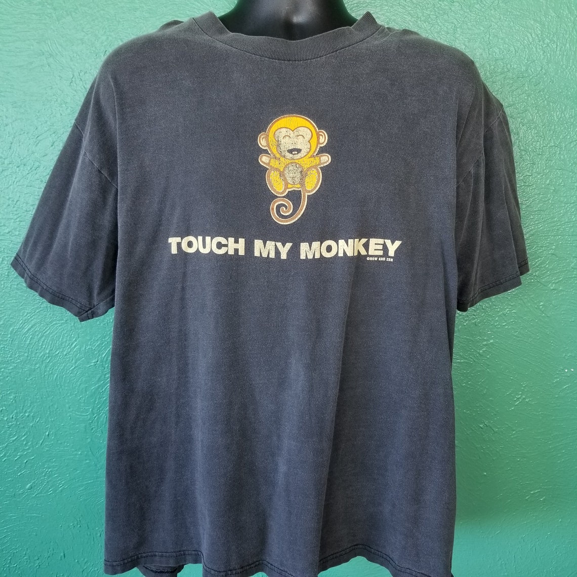 Vintage 90s Touch My Monkey Funny Cute Distressed Black T Etsy