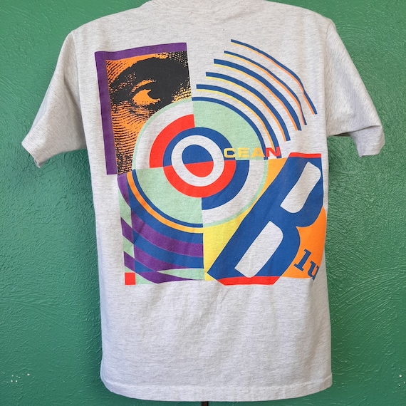 Vintage 90s Oceanblue Eye Neon Circles Vaporwave … - image 1