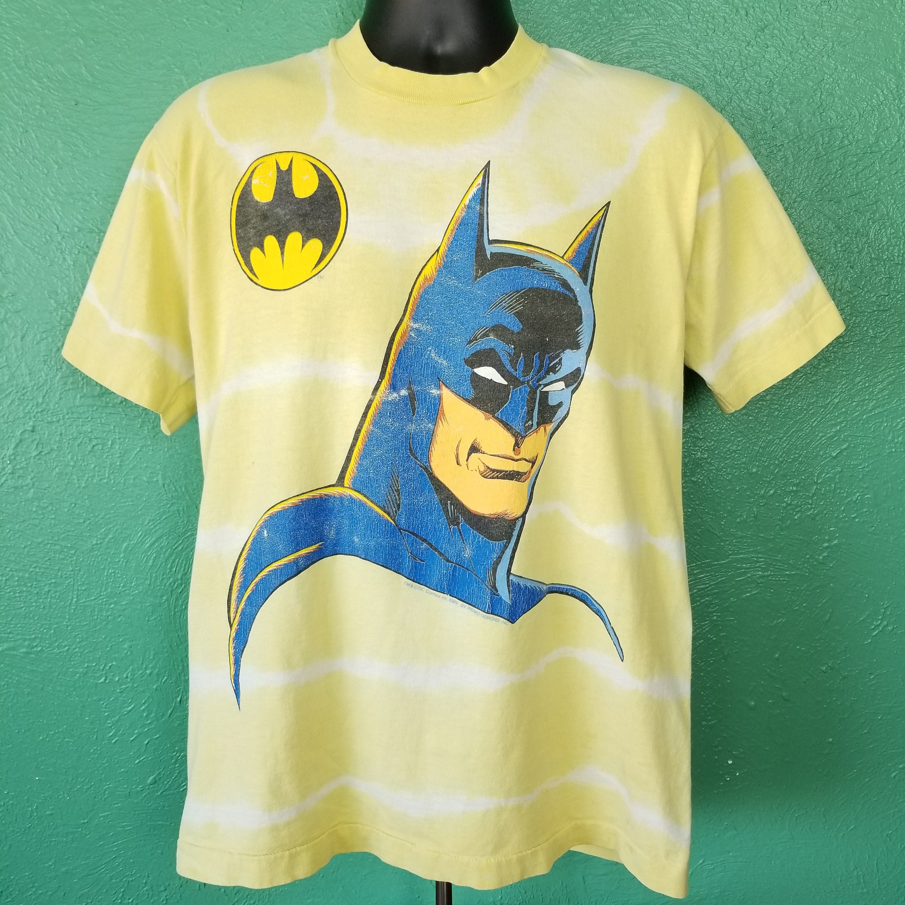 Vintage 80s Batman 1989 Tie Dye Yellow 