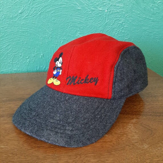 Vintage 90s Mickey Mouse Panel Hat Red 