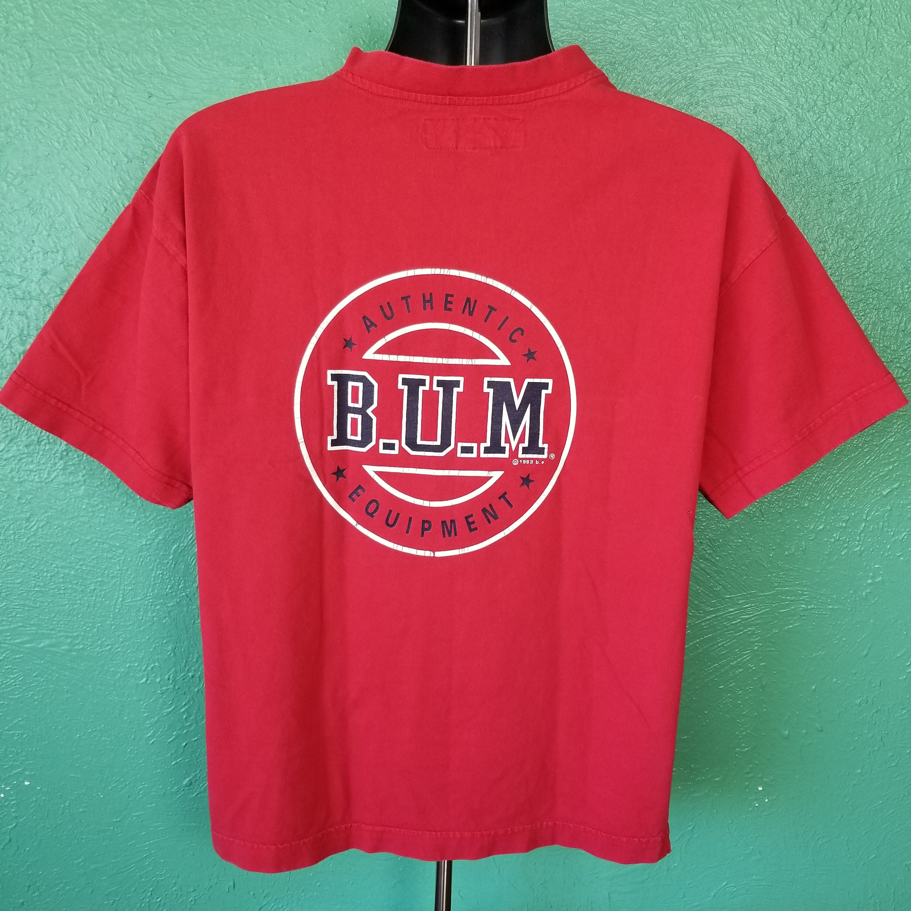 mærke dug Endeløs Vintage 90s BUM Equipment B.U.M V Neck Red T Shirt Size Medium - Etsy