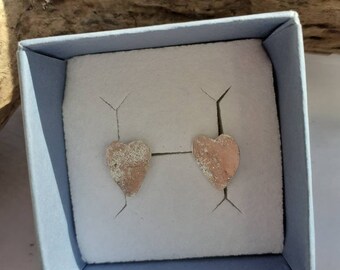 Earrings. Hart shaped sterling silver studs