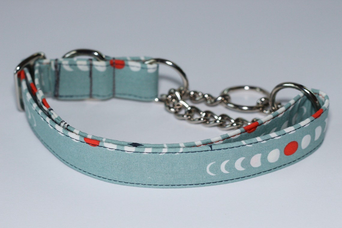 Blood Moon Dog Collar Cat Collar Moon Phases Eclipse Teal Etsy
