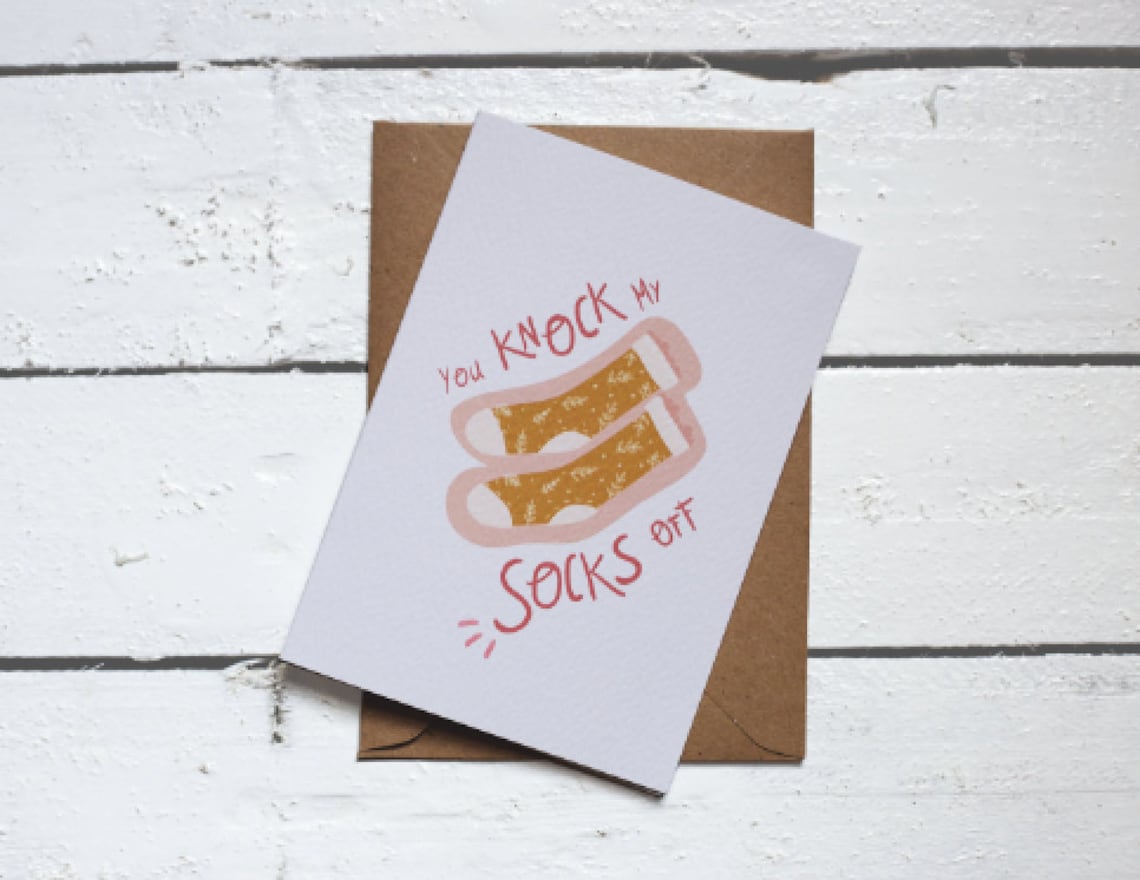 You Knock My Socks off Quirky Greeting Card - Etsy