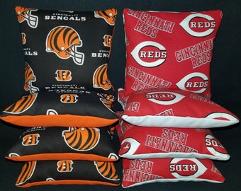 Cornhole Bean Bags Set of 8 ACA Regulation Bags Cincinnati Bengals 