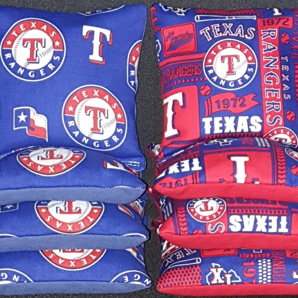 Set Of 8 Texas Rangers Cornhole Bean Bags FREE SHIPPING