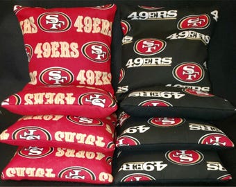 Set Of 8 San Francisco 49ers Cornhole Bean Bags FREE SHIPPING