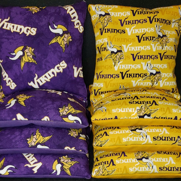 Set Of 8 Minnesota Vikings Cornhole Bean Bags FREE SHIPPING