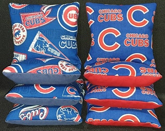 Set von 8 Chicago Cubs Cornhole Sitzsäcken KOSTENLOSER VERSAND