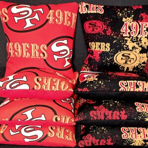Set Of 8 San Francisco 49ers Cornhole Bean Bags FREE SHIPPING