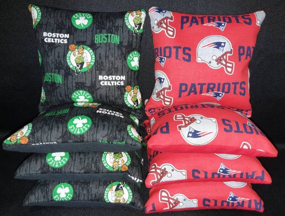 Handcrafted Boston Celtics Cornhole Bean Bags - Set Of 8 Regulation Toss Game