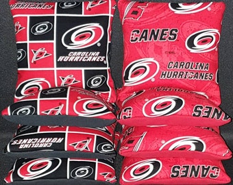Set Of 8 Carolina Hurricanes Hockey Cornhole Bean Bags FREE SHIPPING