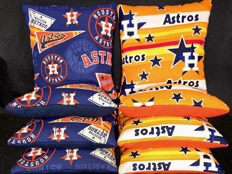 Set Of 8 Houston Astros Cornhole Bean Bags FREE SHIPPING