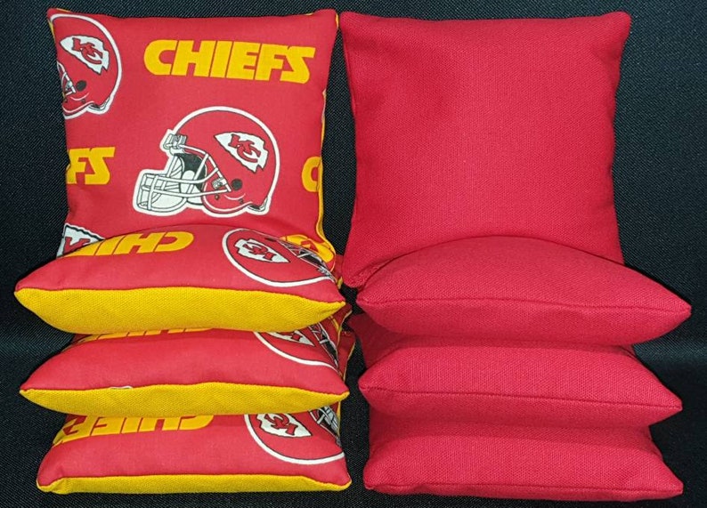 Set of 8 Kansas City Chiefs Cornhole Bean Bags FREE SHIPPING - Etsy