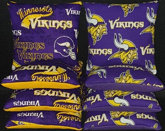 Set Of 8 Minnesota Vikings Cornhole Bean Bags FREE SHIPPING