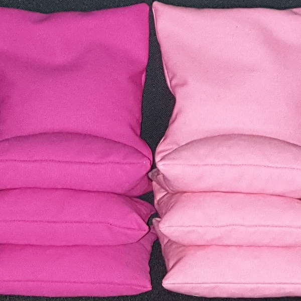 Set Of 8 Pink Breast Cancer Awareness Cornhole Bean Bags