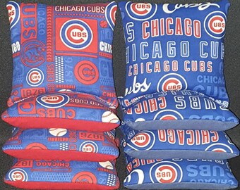 Set von 8 Chicago Cubs Cornhole Sitzsäcken KOSTENLOSER VERSAND