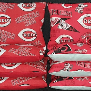 Set Of 8 Cincinnati Reds Cornhole Bean Bags FREE SHIPPING