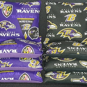 Set von 8 Baltimore Ravens Cornhole Sitzsäcken KOSTENLOSER VERSAND Bild 1