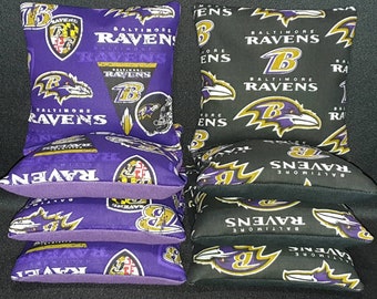 Set von 8 Baltimore Ravens Cornhole Sitzsäcken KOSTENLOSER VERSAND