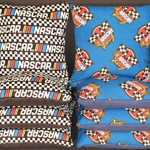 Set of 8 Nascar Racing Cornhole Bean Bags FREE SHIPPING