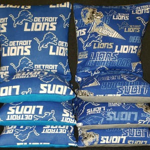 Set Of 8 Detroit Lions Cornhole Bean Bags FREE SHIPPING