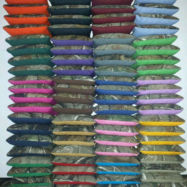 Set Of 8 WEATHER Realtree Camo Choose Backing Color Cornhole Bean Bags FREE SHIPPING