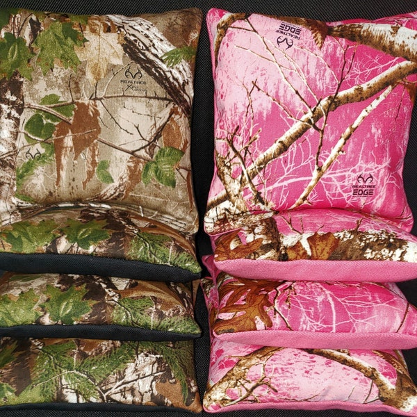 Set Of 8 True Timber Pink Camo Cornhole Bean Bags FREE SHIPPING