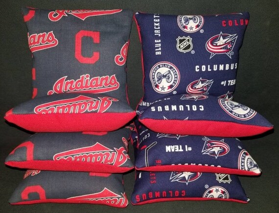 SET OF 8 CLEVELAND INDIANS CORNHOLE BEAN BAGS ***FREE SHIPPING*** 