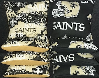 Set von 8 New Orleans Saints Cornhole Sitzsäcken KOSTENLOSER VERSAND