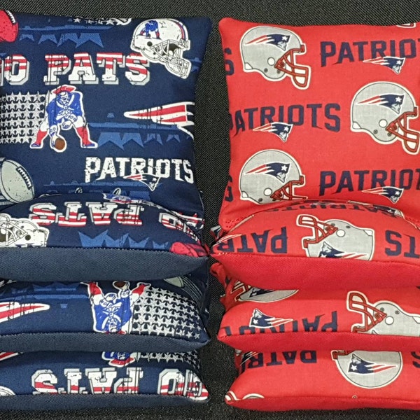 Set Of 8 New England Patriots Cornhole Bean Bags FREE SHIPPING