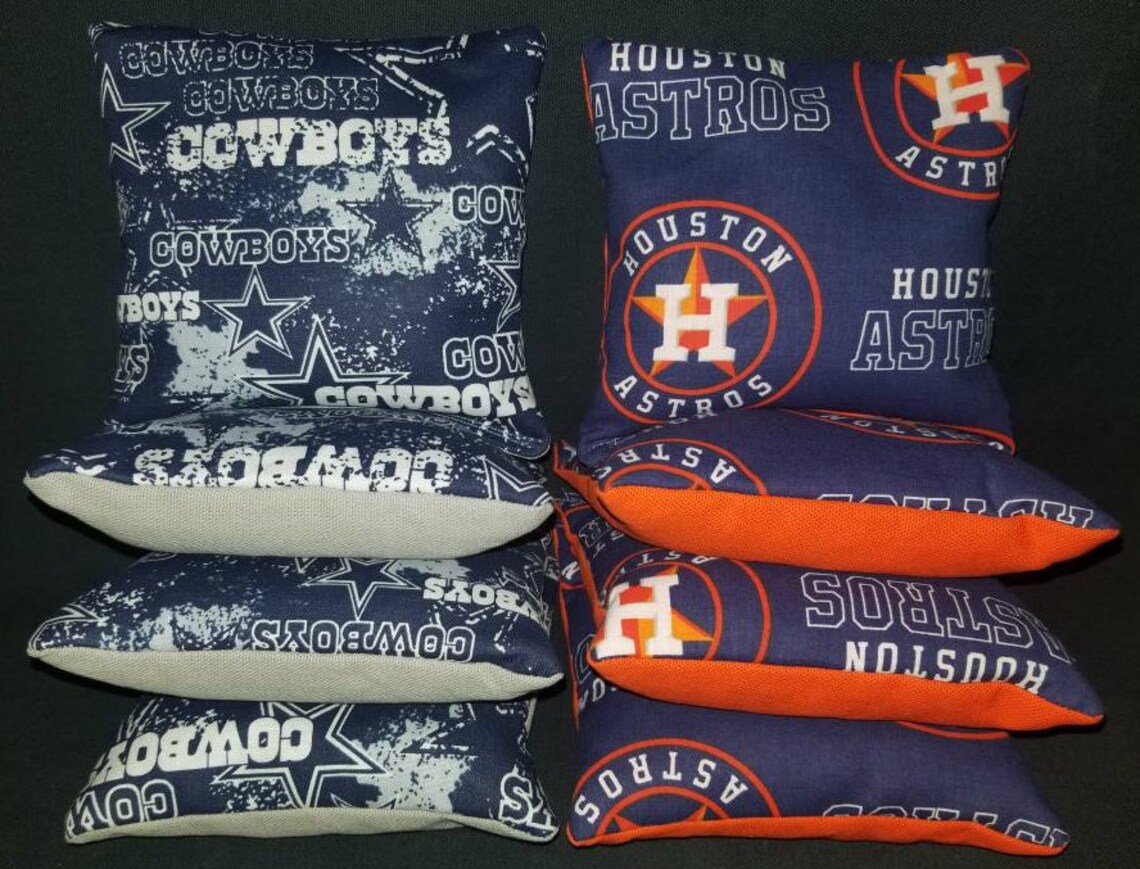 Set Of 8 Houston Astros Dallas Cowboys Cornhole Bean Bags FREE Etsy