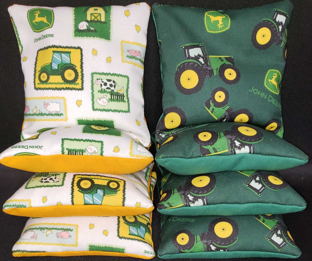Set of 8 John Deere Tractor Cornhole Bean Bags FREE SHIPPING - Etsy