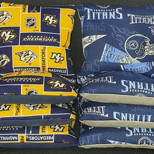 Set Of 8 Tennessee Titans Nashville Predators Cornhole Bean Bags FREE SHIPPING