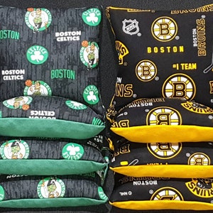 Set Of 8 Boston Celtics Bruins Cornhole Bean Bags Free Shipping