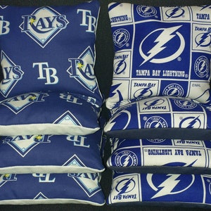 Set of 8 Tampa Bay Lightning Rays Cornhole Bags *FREE SHIPPING*