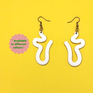 Swish - Pendientes acrílicos abstractos llamativos / Joyería contemporánea escultórica moderna