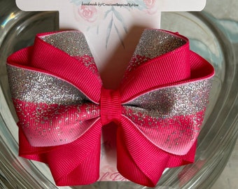 Mylena Glitter hair bow, Butterfly Hair Clip, Handmade