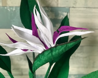 Handmade Felt Bird of Paradise Flower Spray