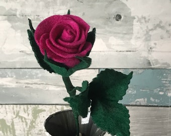 Handmade Felt Rose: Small Everlasting Acrylic Flower